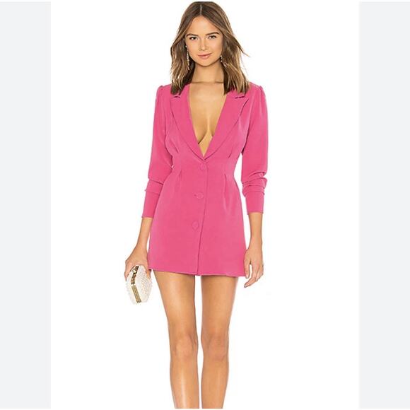 Lovers And Friends City Blazer Dress Size XS Magenta Hot Pink Mini Sexy Retro - Picture 1 of 14